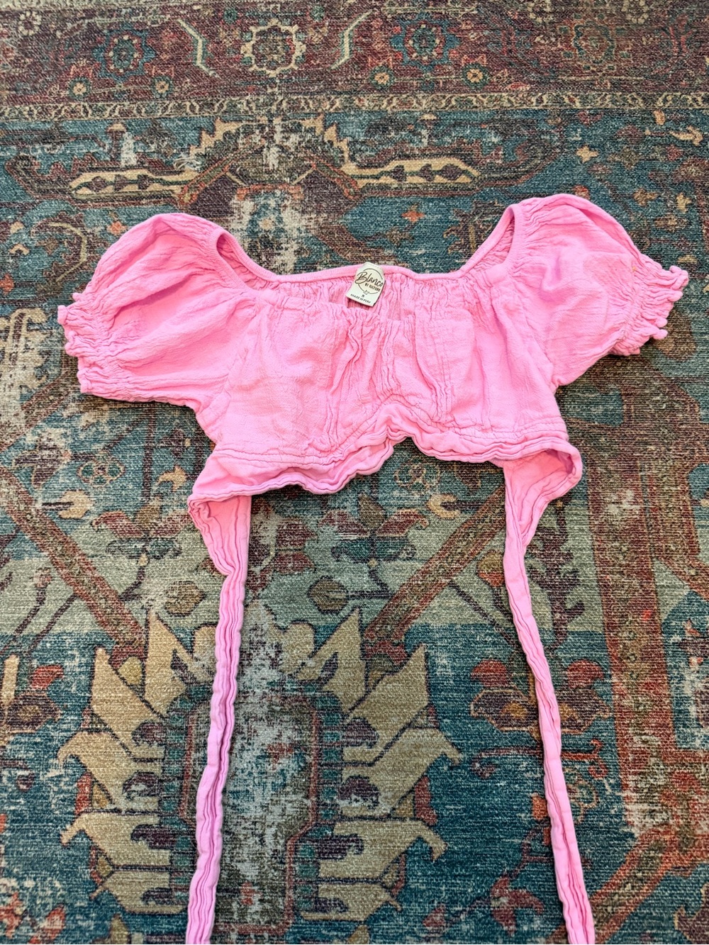 Blanco by Nature Pink Tie Crop Top
